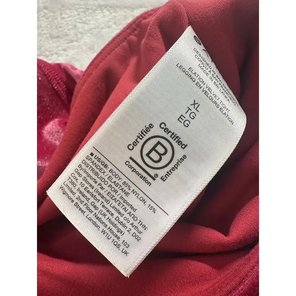 Athleta Elation Velvet Tight Women XL Raspberry NWT High Rise Leggings 511387‎